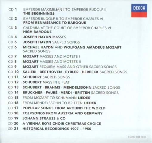 WIENER SÄNGERKNABEN - 525 YEARS ANNIVERSARY (21xCD) - Img 2