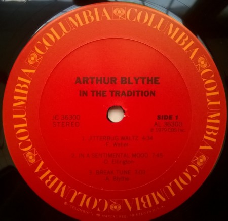 Arthur Blythe ‎– албум In The Tradition - Img 3