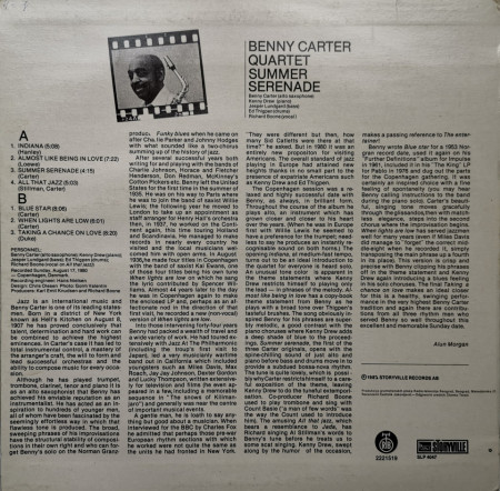Benny Carter Quartet ‎– албум Summer Serenade - Img 2