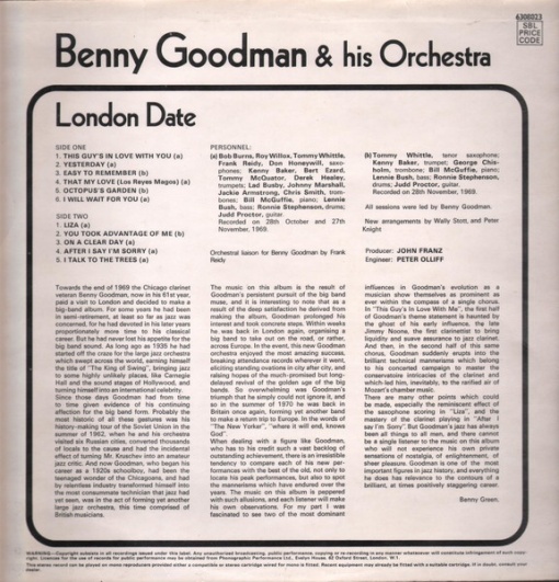 Benny Goodman &amp; His Orchestra – албум London Date - Img 2