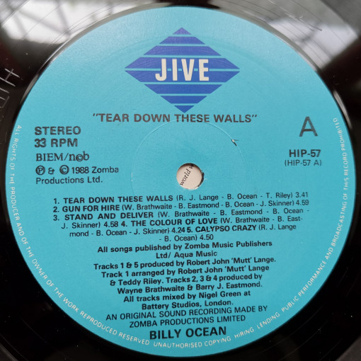 Billy Ocean – албум Tear Down These Walls - Img 3