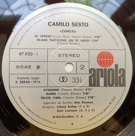 Camilo Sesto – албум Camilo - Img 3