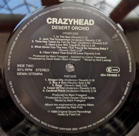 Crazyhead – албум Desert Orchid - Img 2