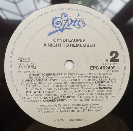 Cyndi Lauper – албум A Night To Remember - Img 3