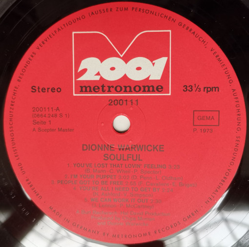 Dionne Warwicke – албум Soulful - Img 3