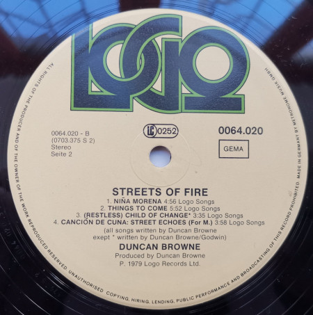 Duncan Browne – албум Streets Of Fire - Img 2