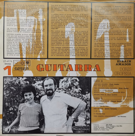 Efraín Amador ‎– албум Guitarra - Efrain Amador, Doris Oropesa - Img 2