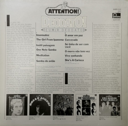 Eumir Deodato ‎– албум Deodato! - Img 3
