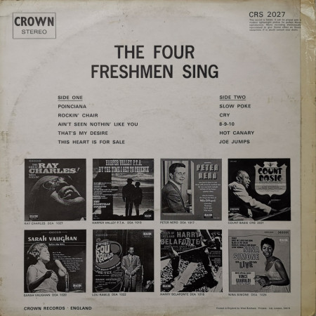 Four Freshmen With The University Four – албум Four Freshmen Sing - Img 2