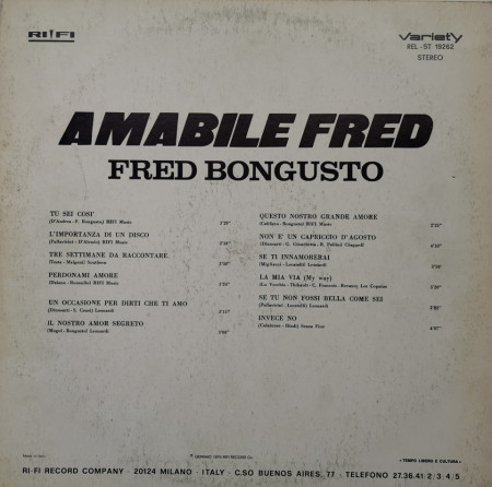 Fred Bongusto – албум Amabile Fred - Img 2