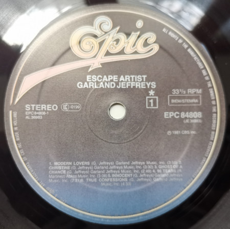 Garland Jeffreys – албум Escape Artist - Img 2
