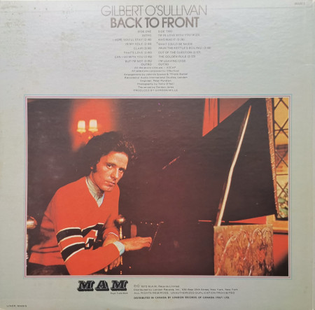 Gilbert O'Sullivan – албум Back To Front - Img 2