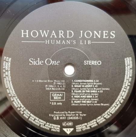 Howard Jones – албум Human's Lib - Img 3