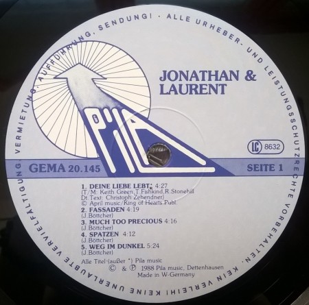 Jonathan &amp; Laurent ‎– албум Jonathan &amp; Laurent - Img 3