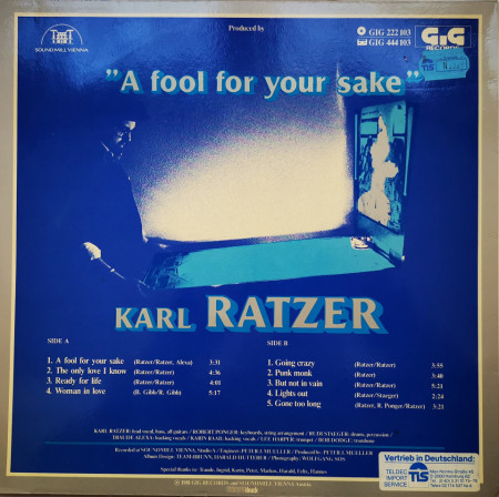 Karl Ratzer – албум A Fool For Your Sake - Img 2