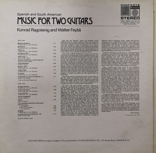 Konrad Ragossnig And Walter Feybli – Spanish And South American Music For Two Guitars - Img 2