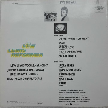 Lew Lewis Reformer – албум Save The Wail - Img 2