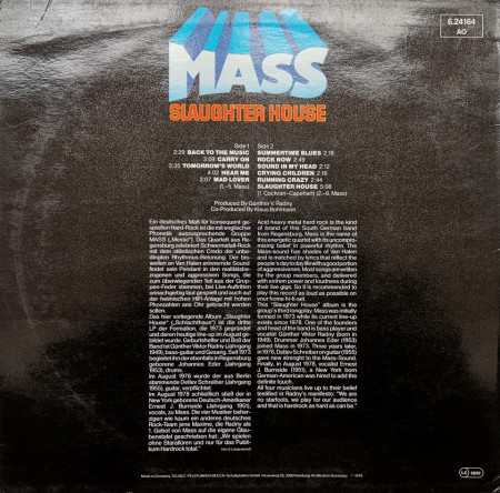 Mass ‎– албум албум Slaughter House - Img 2