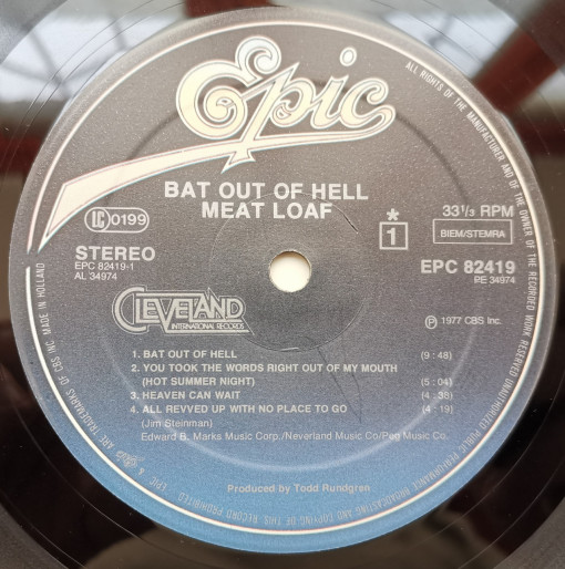 Meat Loaf – албум Bat Out Of Hell - Img 3