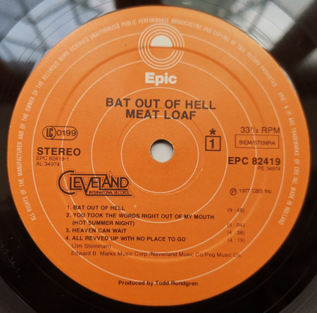 Meat Loaf – албум Bat Out Of Hell - Img 3