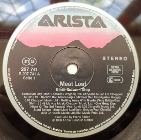 Meat Loaf – албум Blind Before I Stop - Img 3