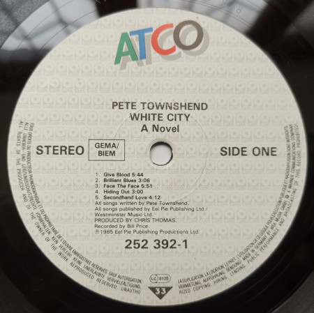 Pete Townshend ‎– албум White City (A Novel) - Img 3