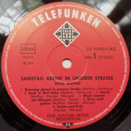 Peter Maffay – албум Samstag Abend In Unserer Straße - Img 3