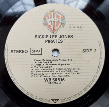 Rickie Lee Jones ‎– албум Pirates - Img 3