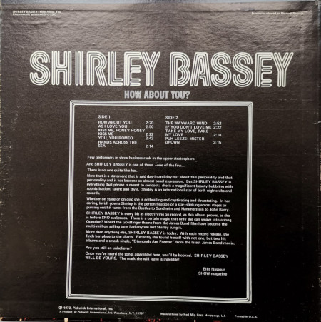 Shirley Bassey – албум How About You? - Img 2