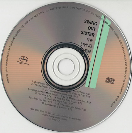 Swing Out Sister ‎– албум The Living Return (CD) - Img 3