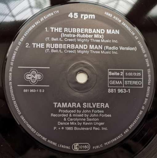 Tamara Silvera – сингъл The Rubberband Man - Img 3