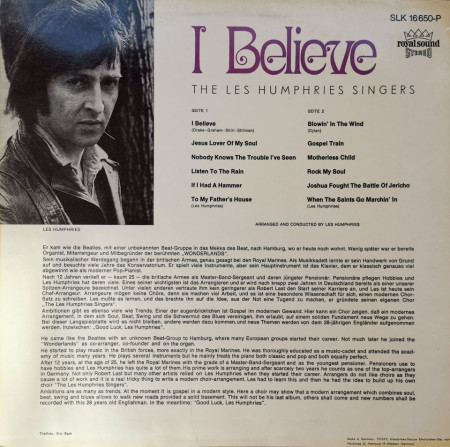 The Les Humphries Singers ‎– албум I Believe - Img 2
