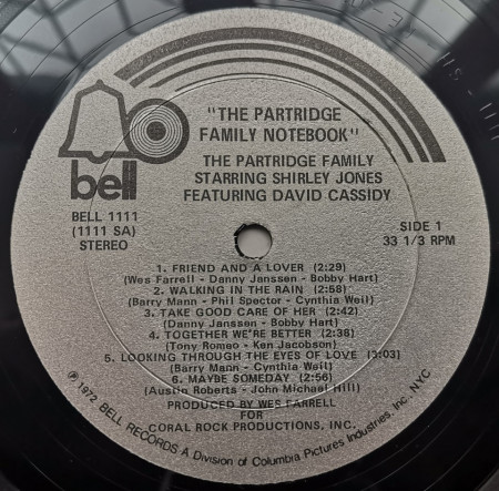 The Partridge Family Starring Shirley Jones Featuring David Cassidy ‎– албум The Partridge Family Notebook - Img 2