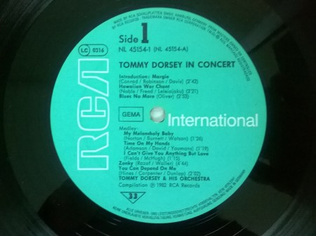 Tommy Dorsey ‎– албум In Concert - Img 2