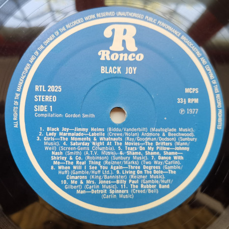 Various – албум Black Joy (22 Hits From Original Soundtrack Of The Film) - Img 3