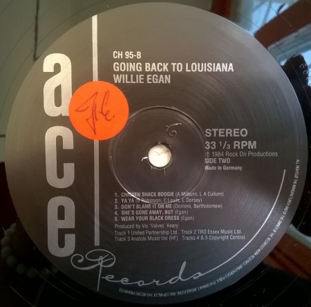 Willie Egan ‎– албум Going Back To Louisiana - Img 2