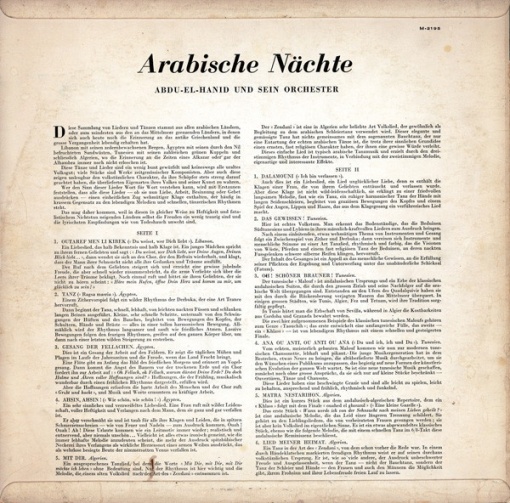Abdu-El-Hanid Und Sein Orchester – албум Arabische Nächte - Img 2