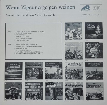 Antonin Béla Und Sein Violin-Ensemble ‎– албум Wenn Zigeunergeigen Weinen - Img 2