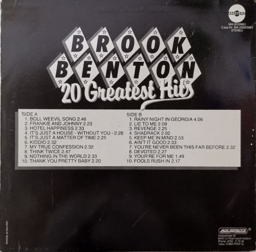 Brook Benton – албум 20 Greatest Hits - Img 2