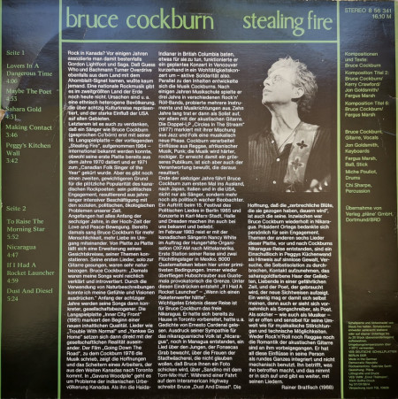 Bruce Cockburn ‎– албум Stealing Fire - Img 3