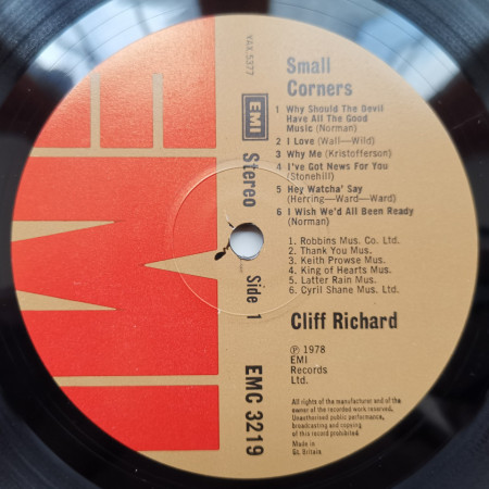 Cliff Richard – албум Small Corners - Img 3