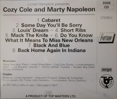 Cozy Cole, Marty Napoleon – албум Lionel Hampton Presents: Cozy Cole &amp; Marty Napoleon - Img 2