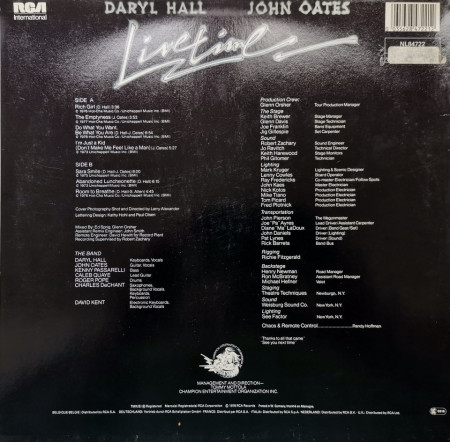 Daryl Hall &amp; John Oates – албум Livetime - Img 2