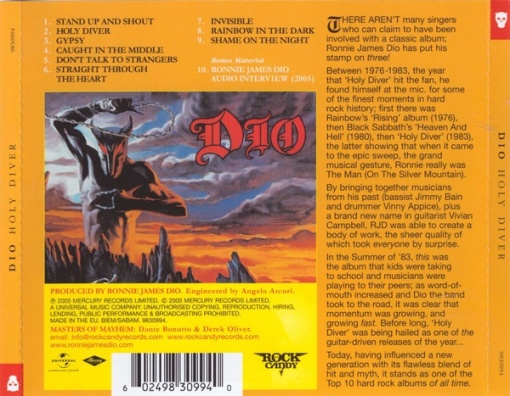 Dio – албум Holy Diver (CD) - Img 2