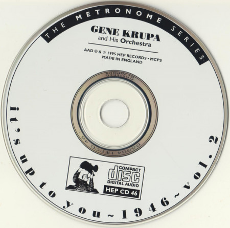 Gene Krupa And His Orchestra ‎– албум It&#039;s Up To You, Vol 2 (CD) - Img 3