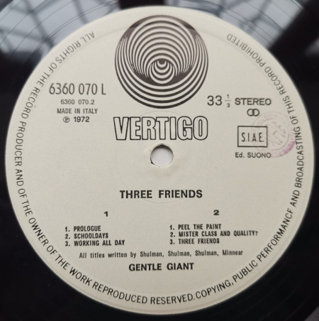 Gentle Giant – албум Three Friends - Img 3