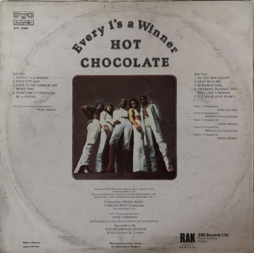 Hot Chocolate – албум Every 1's A Winner - Img 3