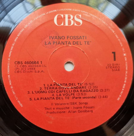 Ivano Fossati – албум La Pianta Del Tè - Img 3