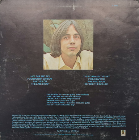 Jackson Browne – албум Late For The Sky - Img 2