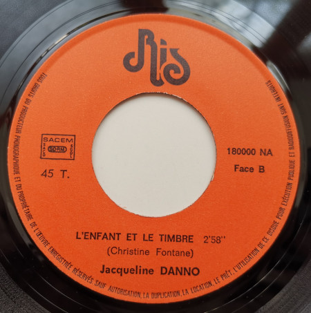 Jacqueline Danno –сингъл L&#039;hymne Au Timbre / L&#039;Enfant Et Le Timbre - Img 3
